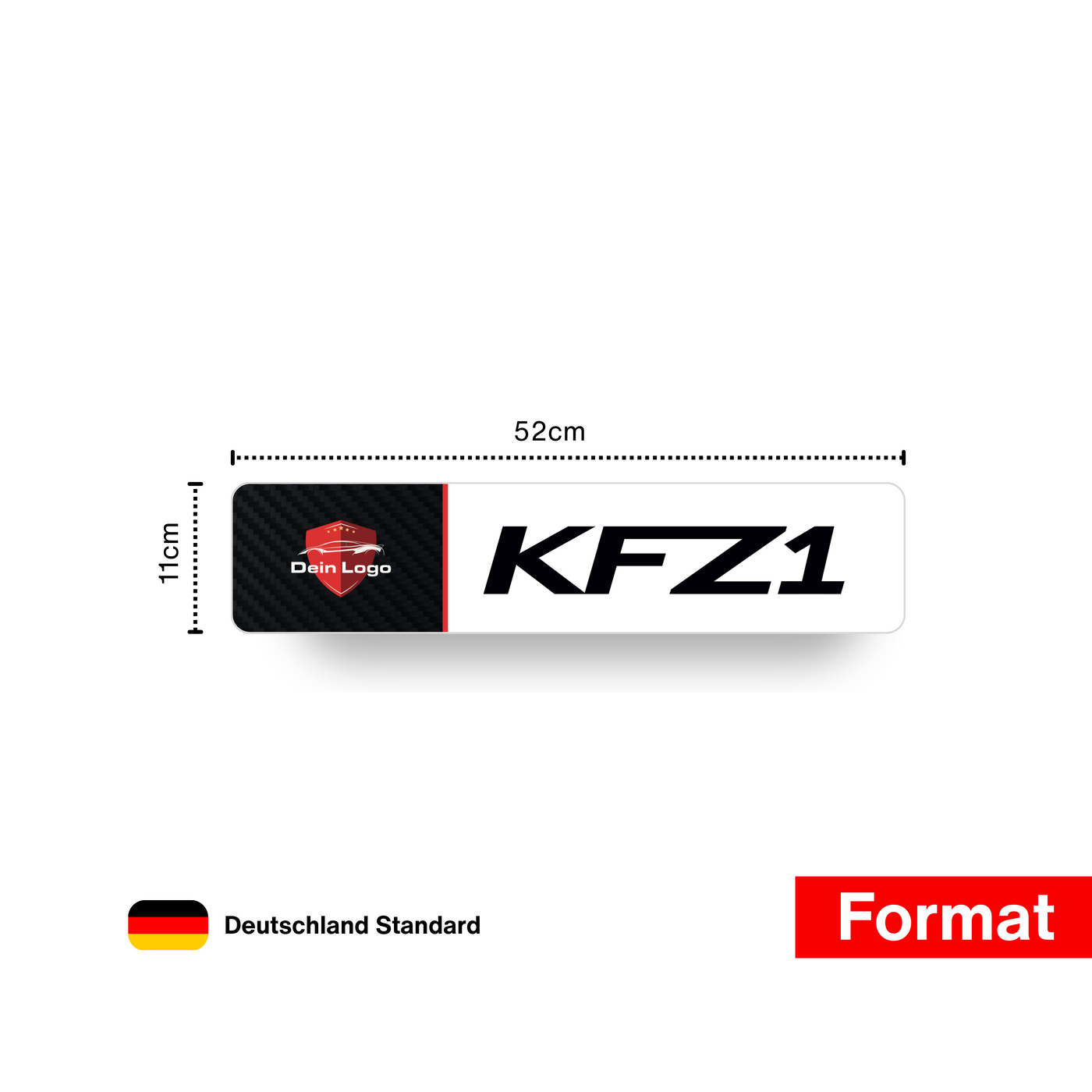 KFZ Kennzeicheneinleger / Miniletter mit Logo bedruckt