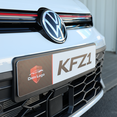 KFZ Kennzeicheneinleger / Miniletter mit Logo bedruckt
