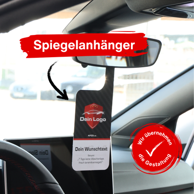 Individuelle Spiegelanhänger mit deinem Logo